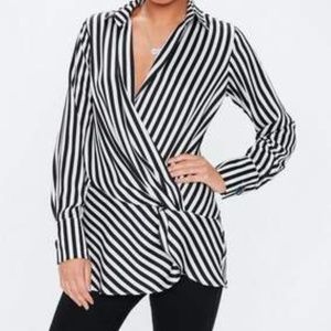 Say What? Twist Front Blouse